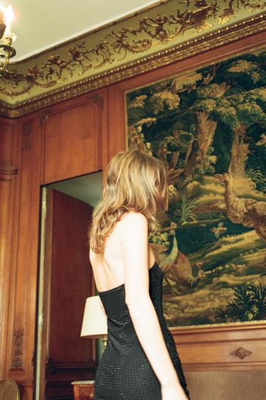 ROBE BUSTIER À BRILLANTS - Noir de Zara - Image 3