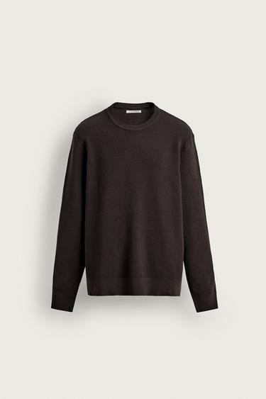 Zara REGULAR FIT STRUCTURED JUMPER - Chocolate