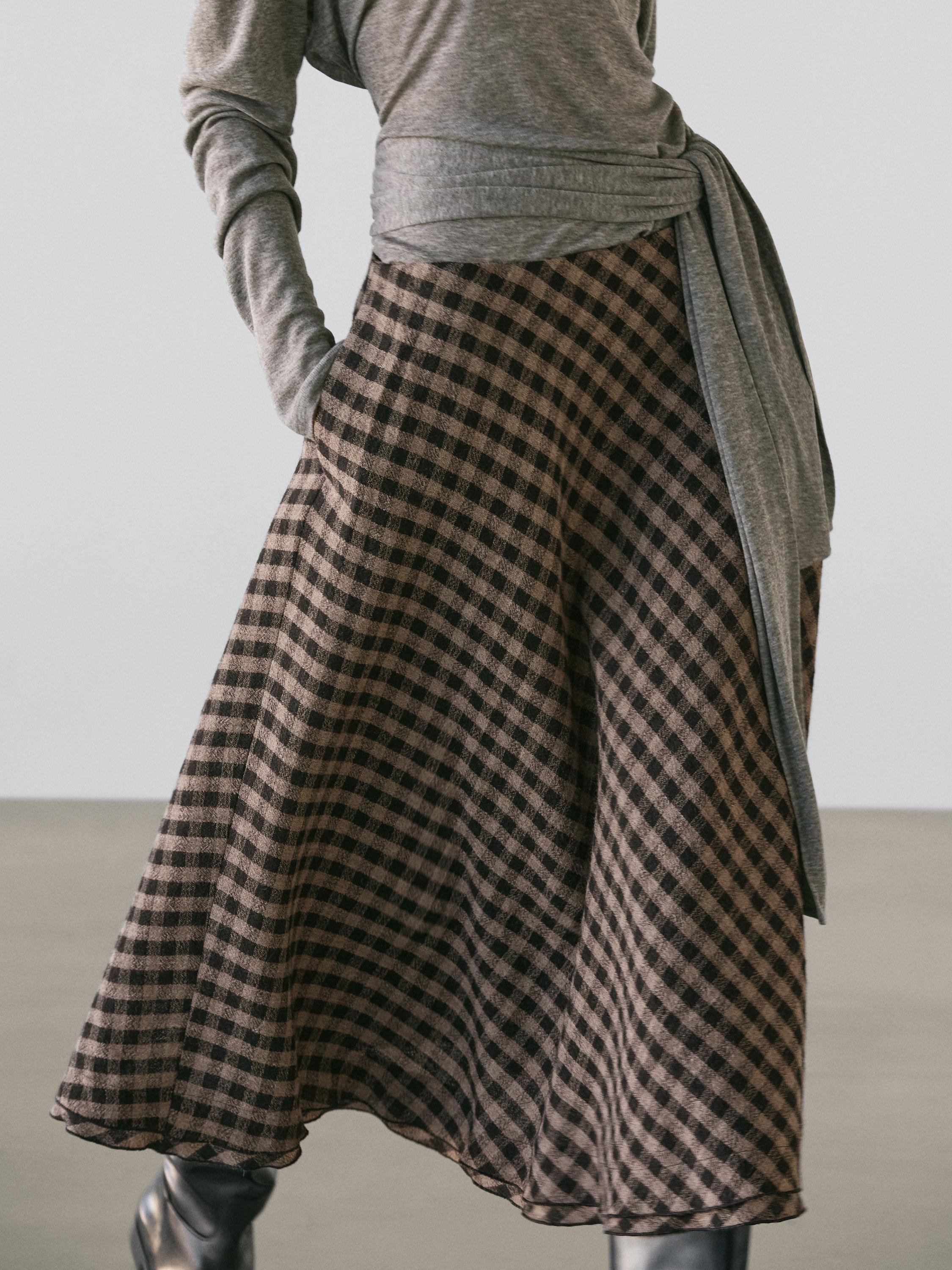 Flared with check detailing