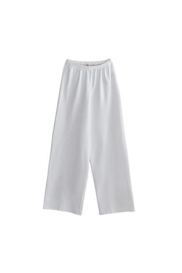 CALÇA COMPRIDA DE ALGODÃO - Branco da Zara