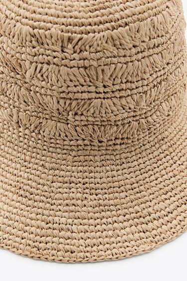 CHAPEAU EN RAPHIA TRESSÉ - Beige clair de Zara - Image 1