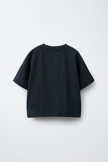 T-SHIRT WITH APPLIQUÉS - Anthracite grey by Zara - Image 1