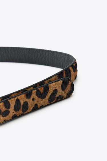 LEATHER ANIMAL PRINT BELT - Leopard by Zara - Image 4