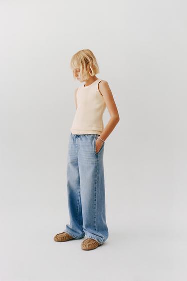 JEANS WIDE LEG - Azul de Zara