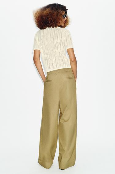 POINTELLE SHORT SLEEVE CARDIGAN - Vanilla by Zara - Image 3