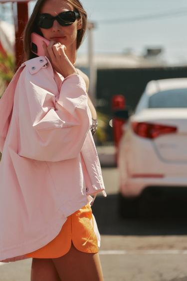 HOODED JACKET WITH ADJUSTABLE HEM - Pink by Zara - Image 3