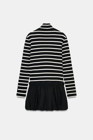 STRIPED COMBINED DRESS - Black by Zara - Image 4