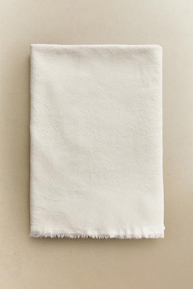 MULTIPURPOSE LINEN COTTON THROW - Oyster-white by Zara - Image 6
