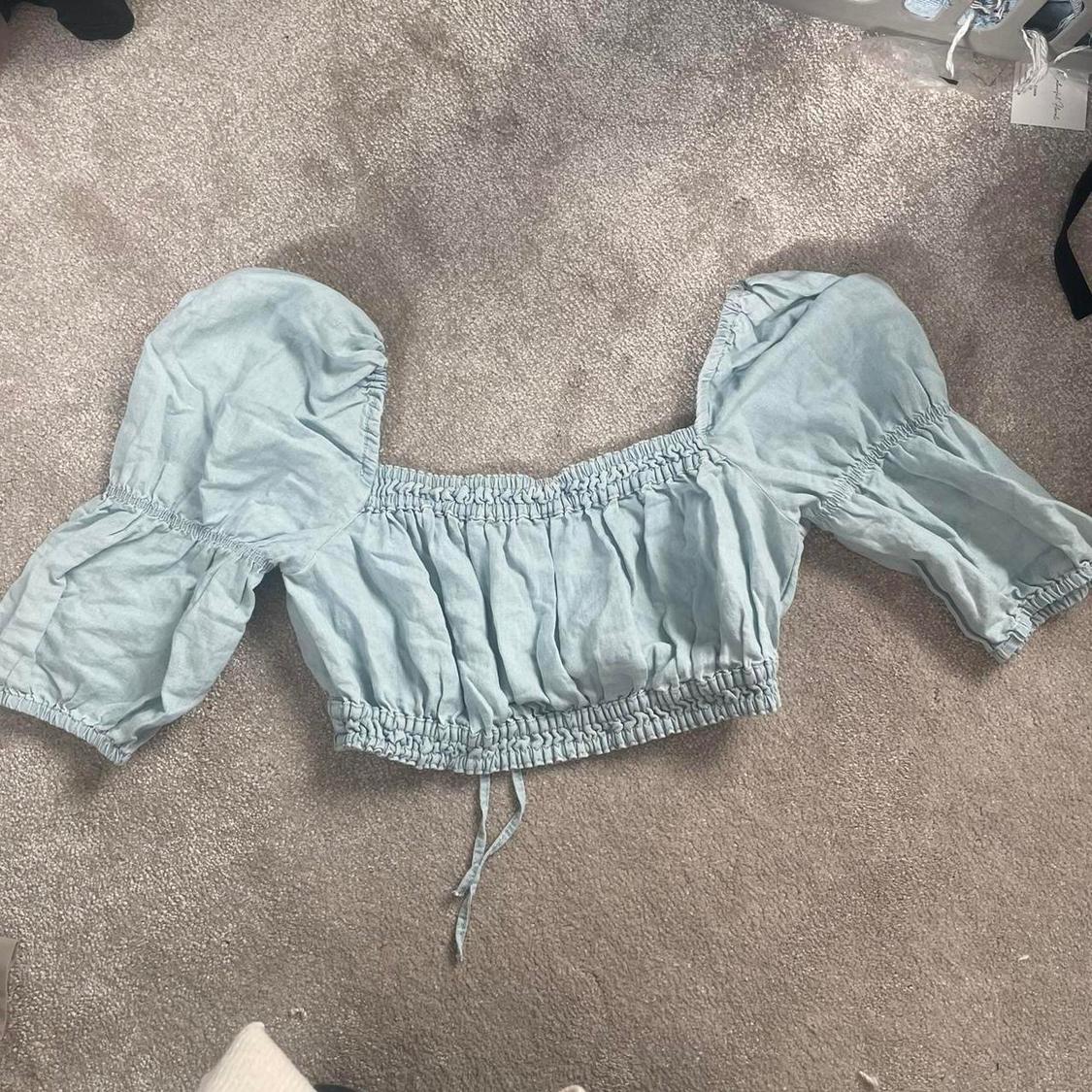LINEN BLEND CROP TOP