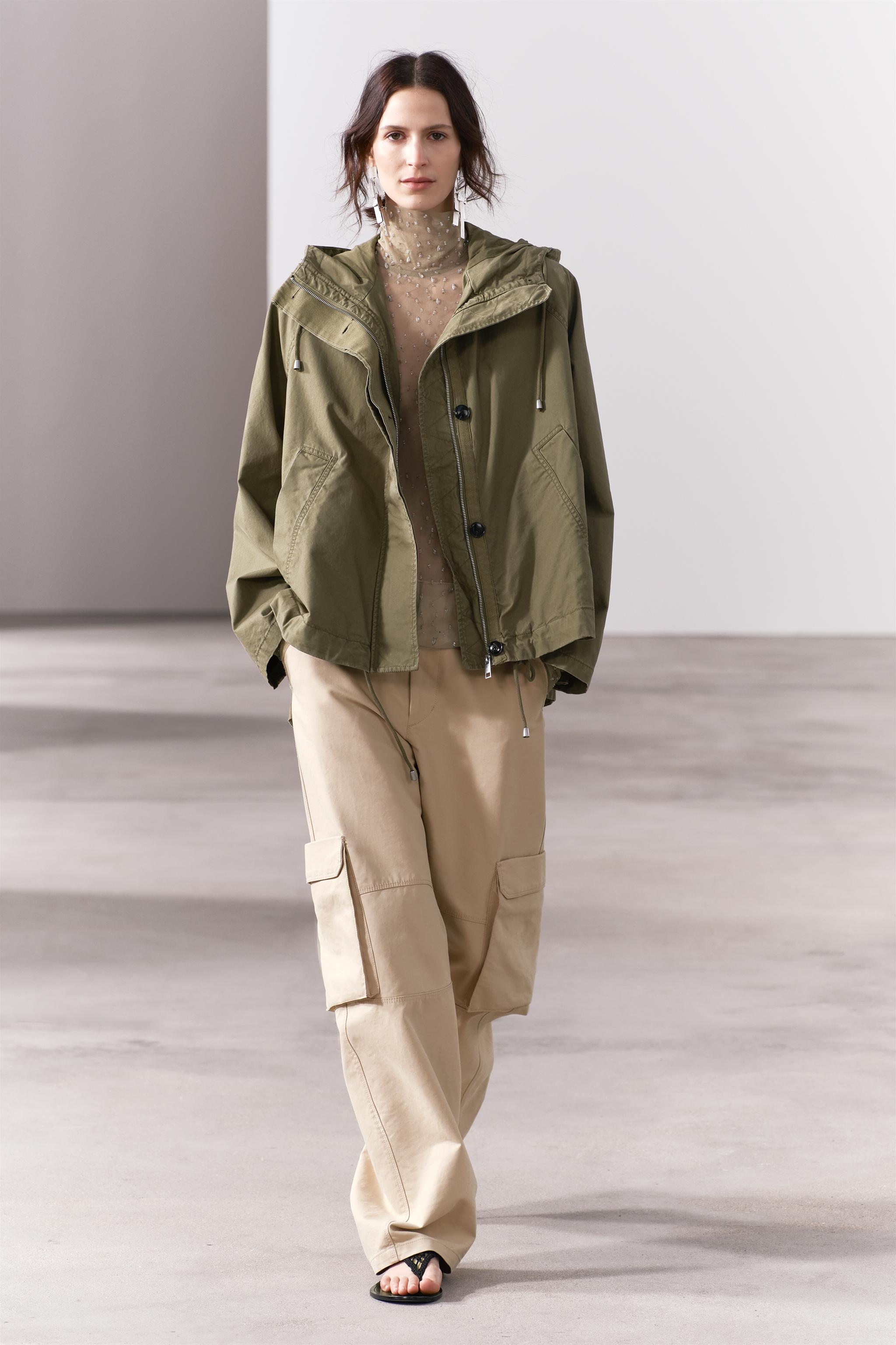 ZW COLLECTION OVERSIZED LIGHTWEIGHT PARKA - Khaki