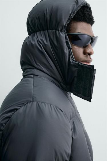 100% FEATHER WATER-REPELLENT PUFFER JACKET - Blue / Grey by Zara