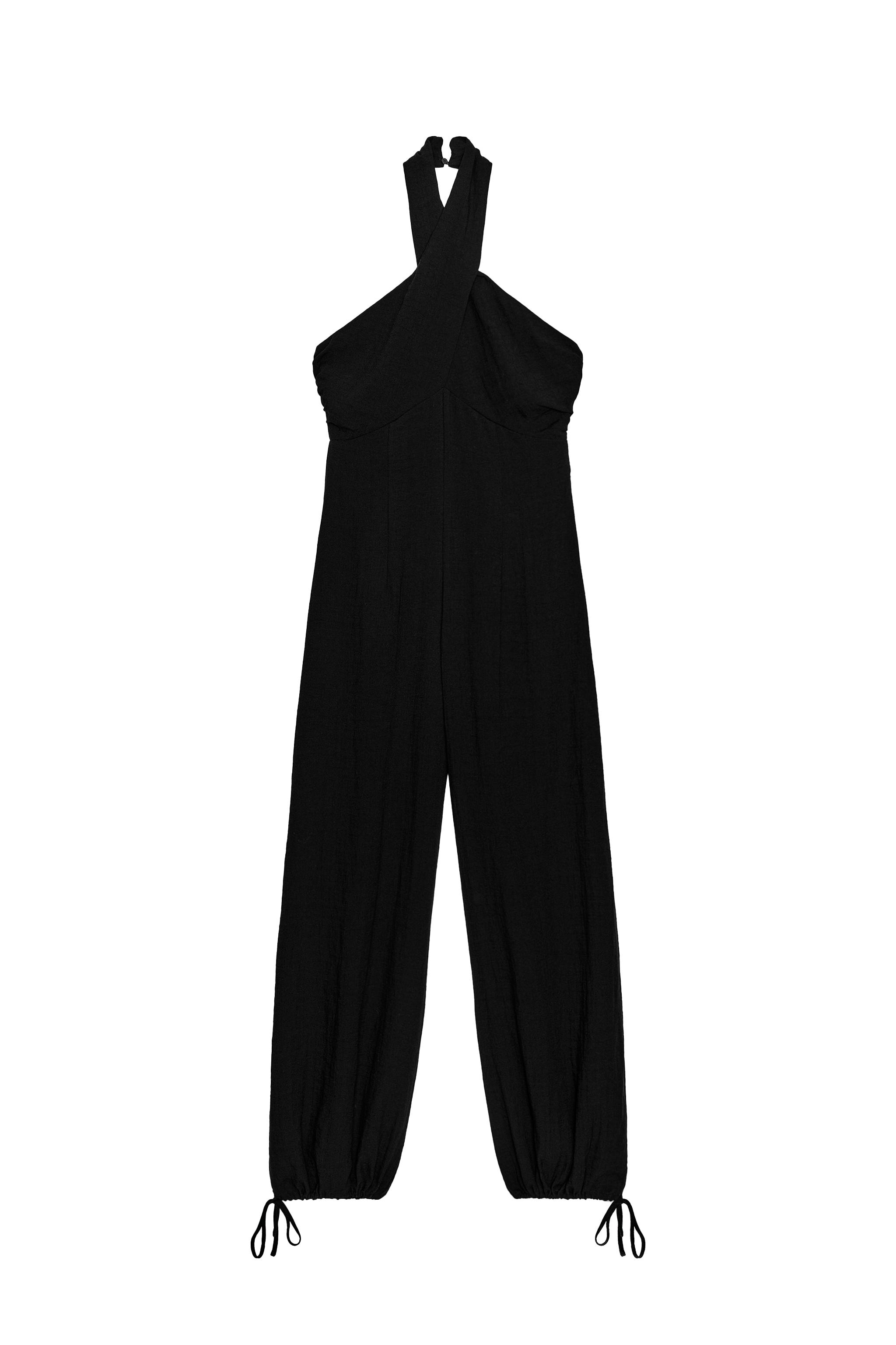 MACACÃO LONGO HALTER BOMBACHA - Preto | ZARA Brasil