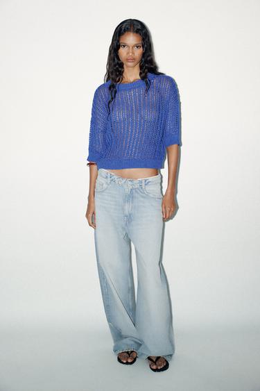 FRENCH SLEEVE KNIT SWEATER - Bluish by Zara - Image 0