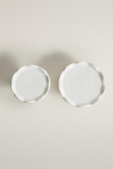 WAVY PORCELAIN CHRISTMAS CANDLE HOLDER — White 2