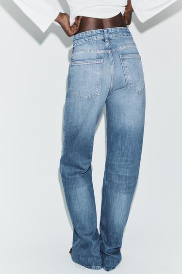 JEANS TRF WIDE LEG TAILLE HAUTE - Bleu de Zara - Image 3