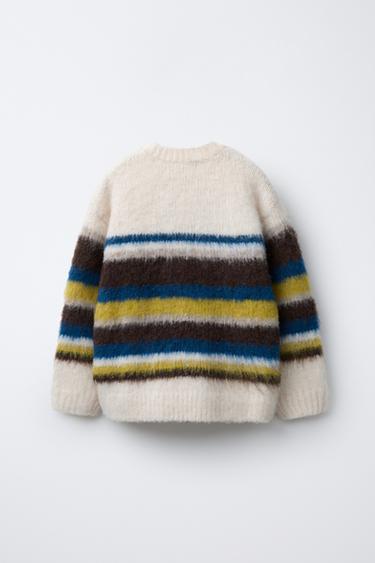 STRIPED KNIT JUMPER - Mid-ecru by Zara - Image 1