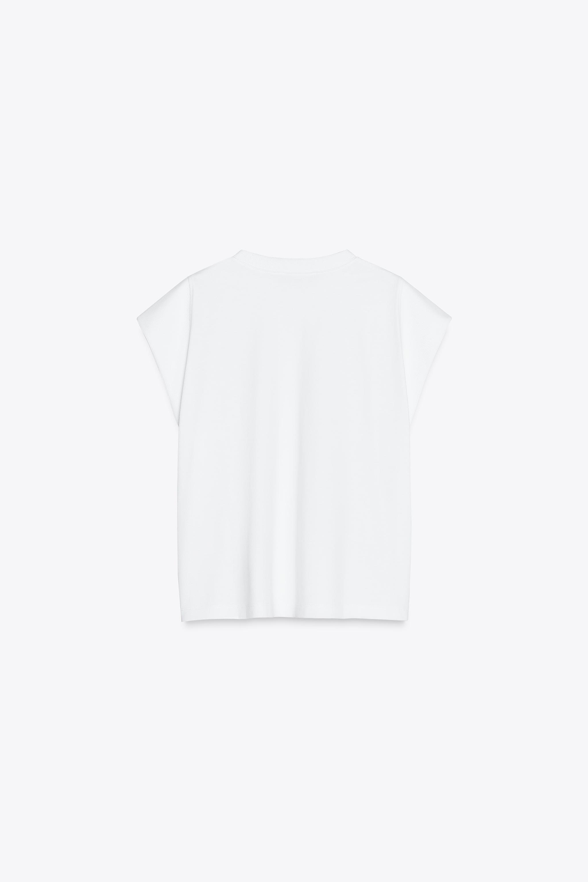 T-SHIRT SANS MANCHES EFFET DÉLAVÉ
