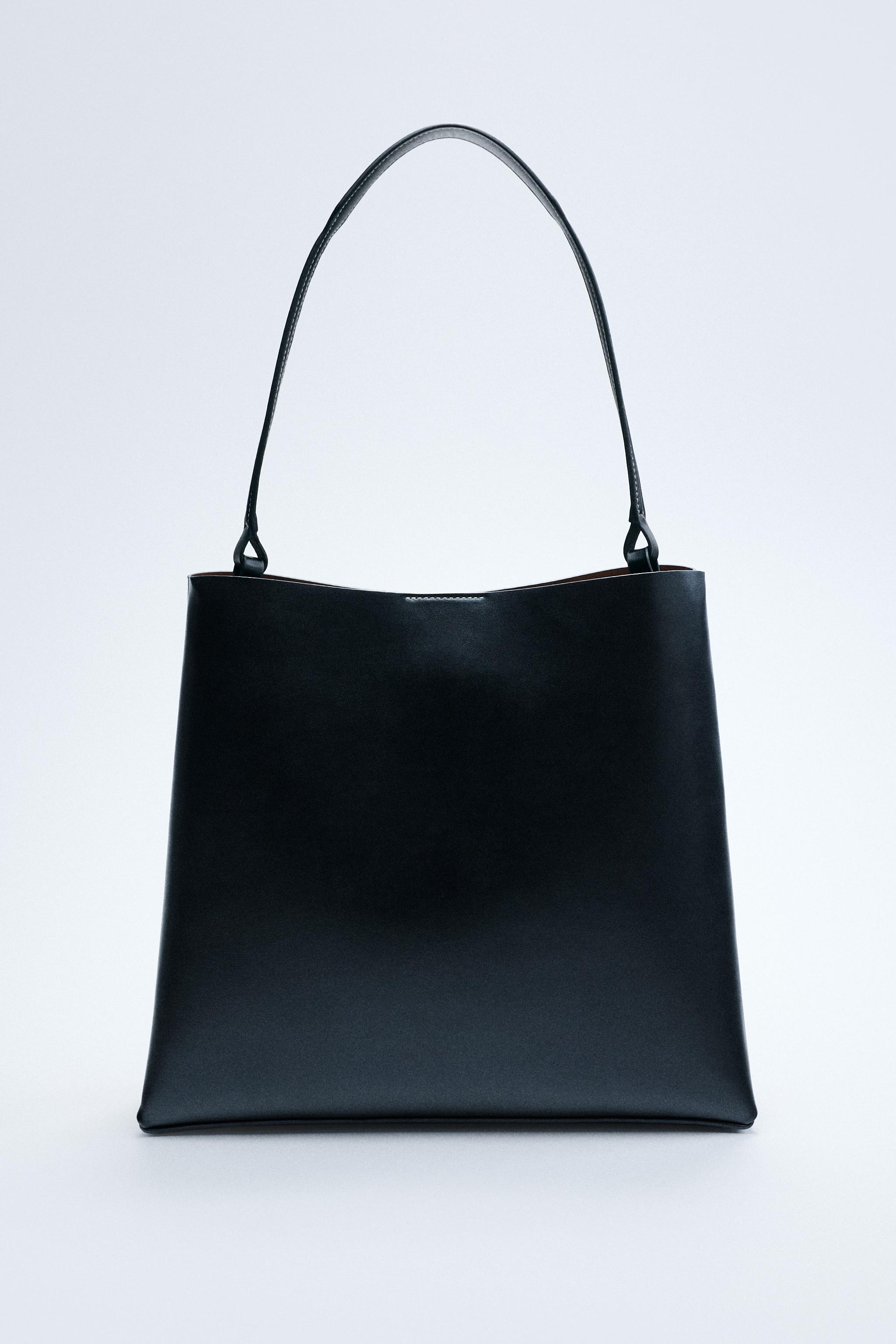 ベジバッグ トートバッグ レディース ZARA風 ROSE BUD ブラック バッグ