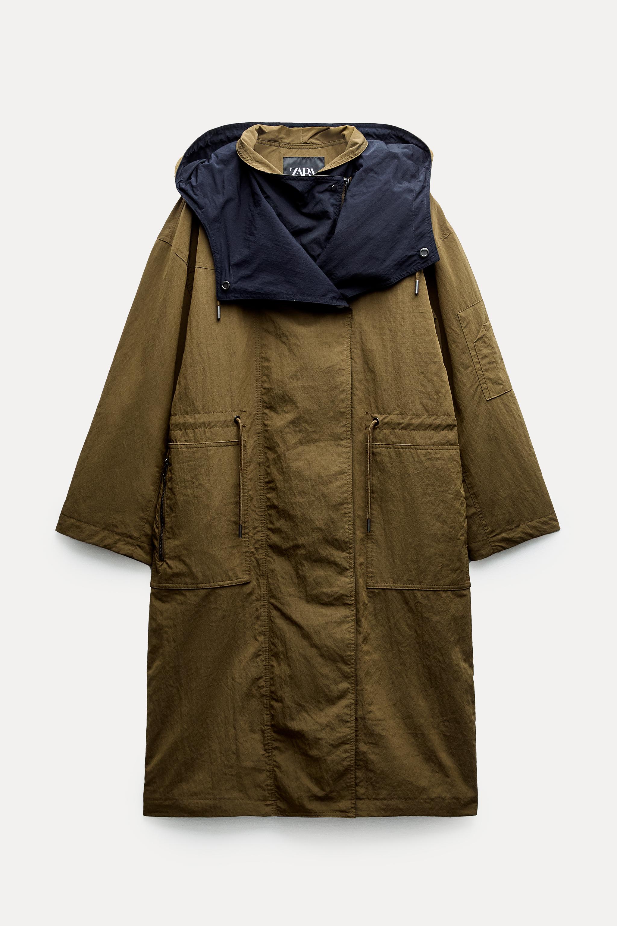 LONG MIXED TRENCH ZW COLLECTION - Mid khaki | ZARA United States