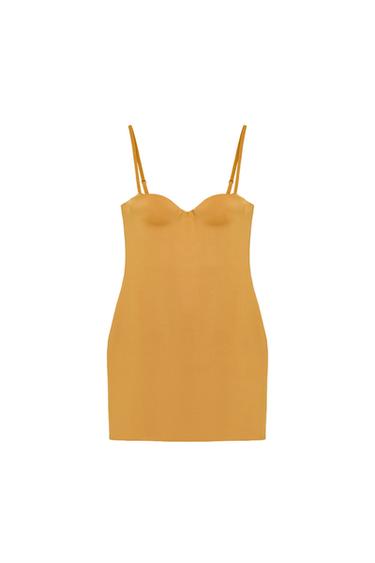 КОРОТКА СУКНЯ НА БРЕТЕЛЯХ - Темно-жовтий Zara