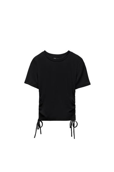 RIBBED TOP WITH GATHERED DETAIL