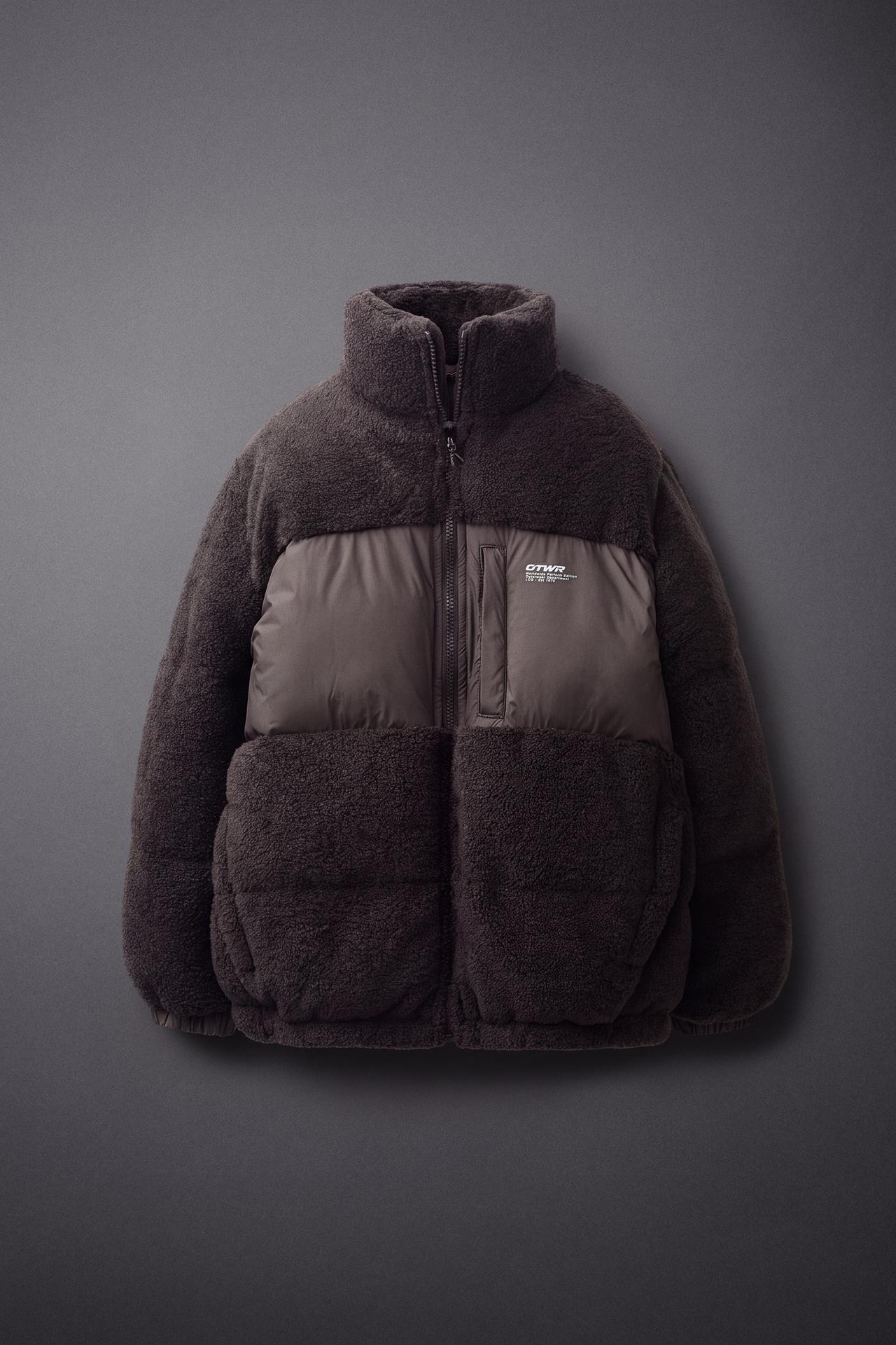 COMBINED QUILTED SHEARLING JACKET — Brown