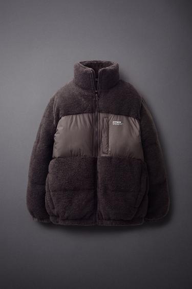 COMBINED QUILTED SHEARLING JACKET — Brown 1