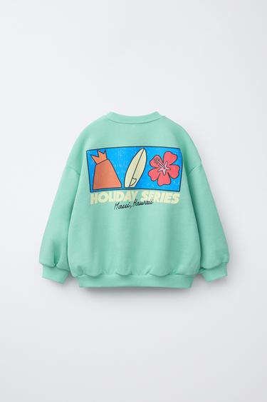 SWEAT IMPRIMÉ SURF - vert délavé de Zara