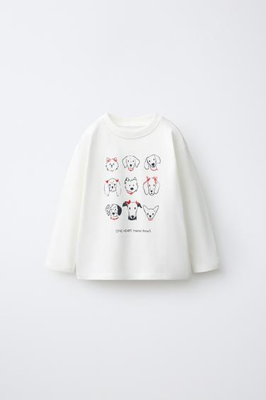 DOG PRINT T-SHIRT — White 1