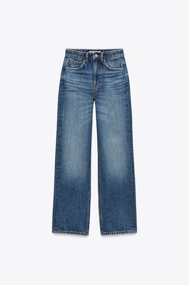 Z1975 ストレート ハイウエスト ロング丈デニムパンツミディアムブルーZaraのZ1975 ストレート ハイウエスト ロング丈デニムパンツ - ミディアムブルー 