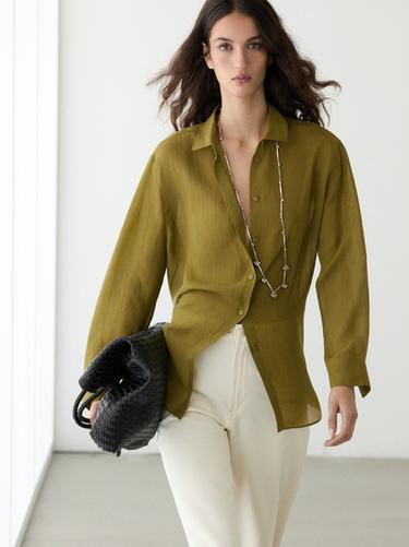Chemisier fluide - Vert de Zara