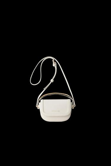 Zara METALLIC HANDLE CROSSBODY BAG - Off White - Image 0