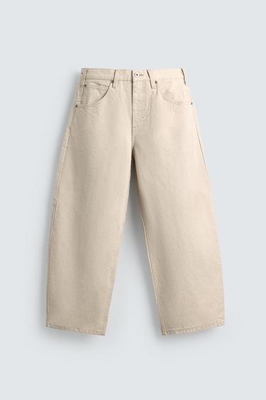 BALLOON FIT JEANS - Ecru by Zara
