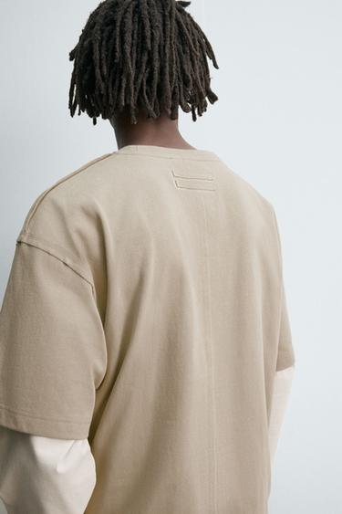 T-SHIRT HEAVYWEIGHT EFFET ENVERS - Sable de Zara - Image 5
