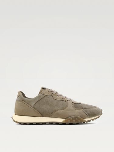 Zara Contrast leather trainers - Mink Gray