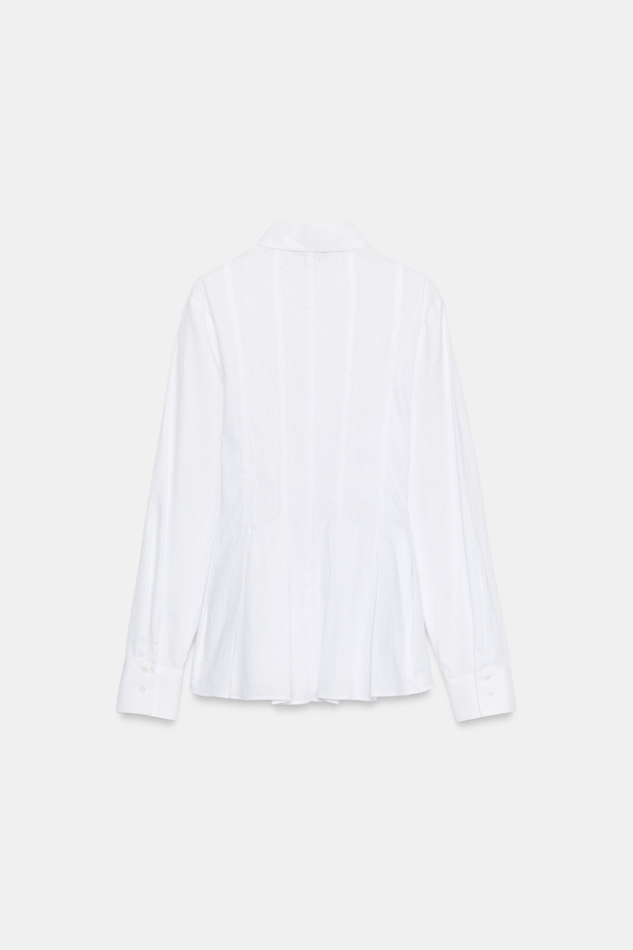 PLEATED POPLIN SHIRT