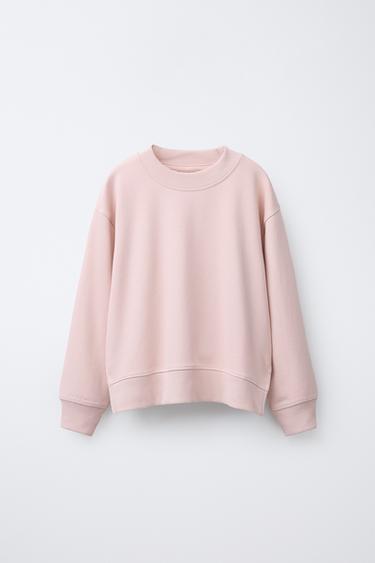 PLAIN PLUSH WIDE LEG SWEATSHIRT AND TROUSERS SET - Pink by Zara - Image 1