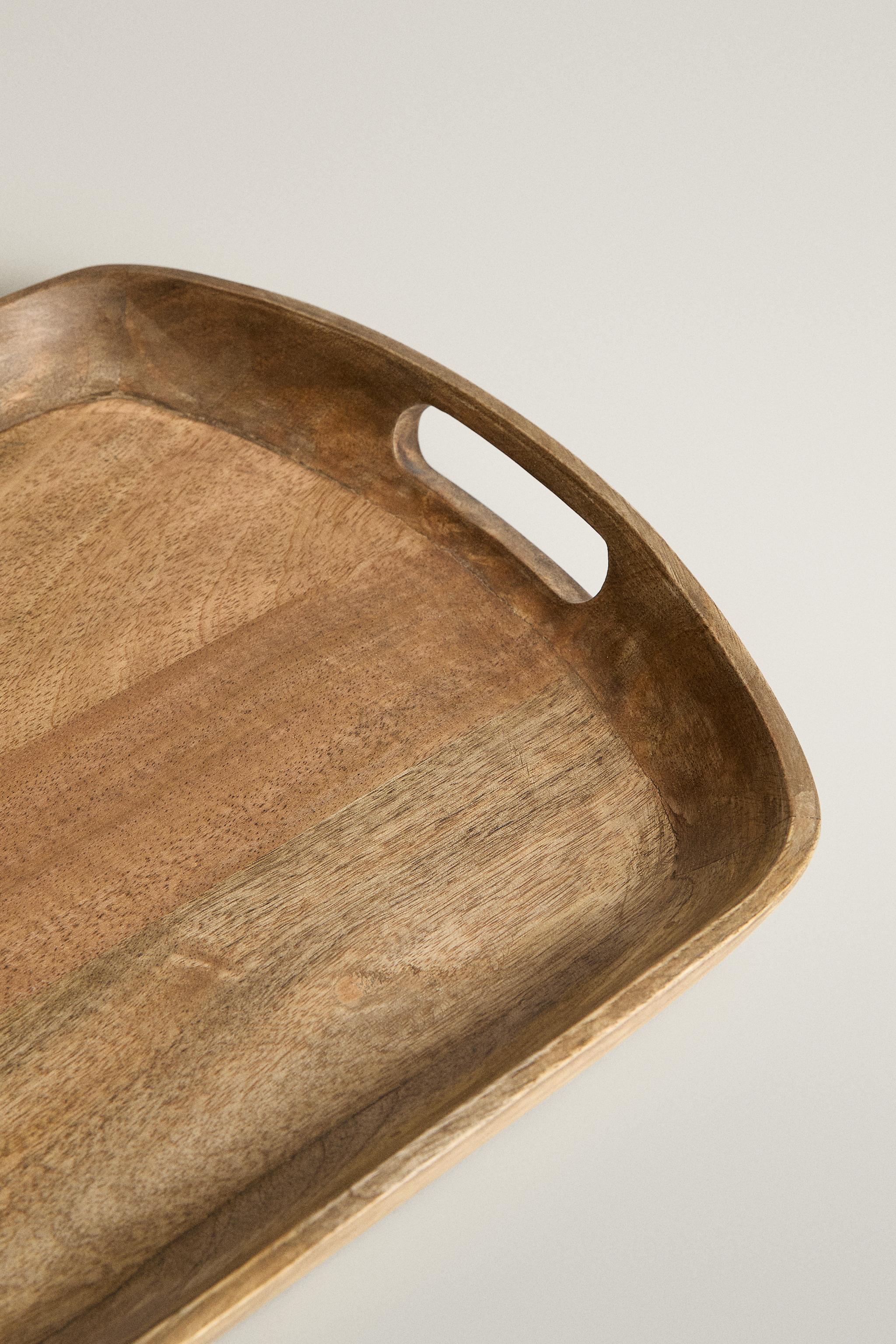 WOODEN TRAY WITH HANDLES