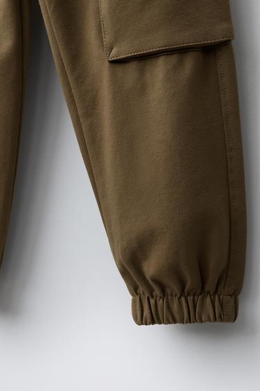 PANTALON DE JOGGING CARGO EN MOLLETON - Marron clair de Zara - Image 3