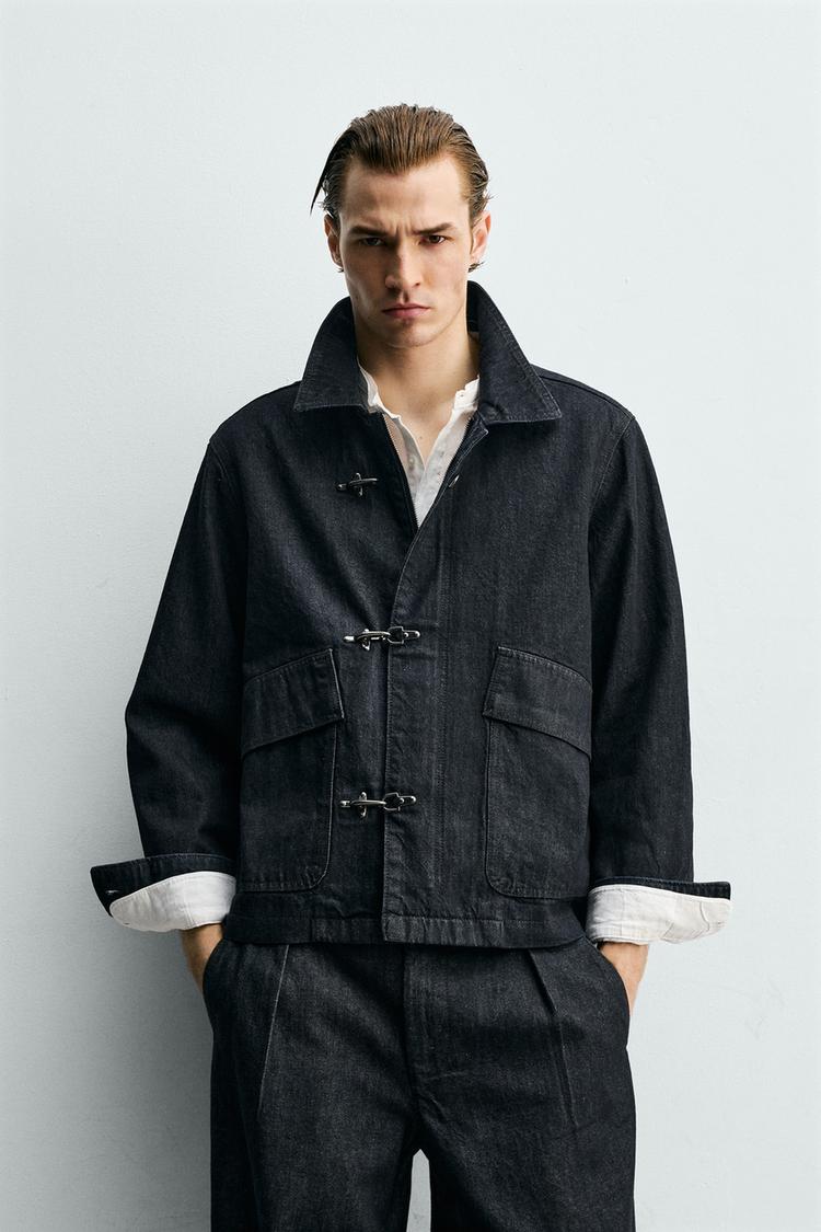 ZARA DENIM JACKET WITH FIREMAN CLASPS