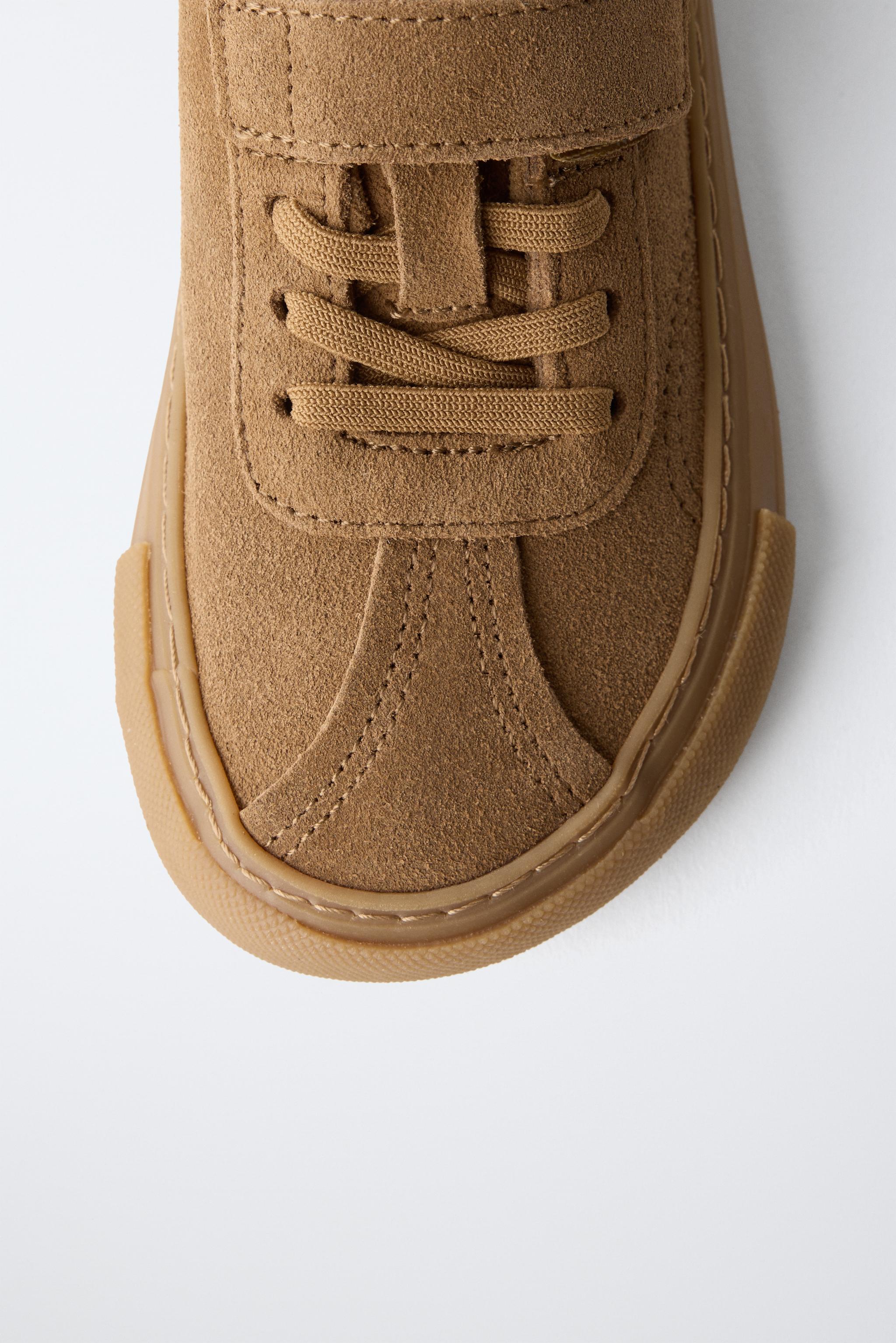 Детские кроссовки Zara LEATHER BAREFOOT SNEAKERS — фото 5