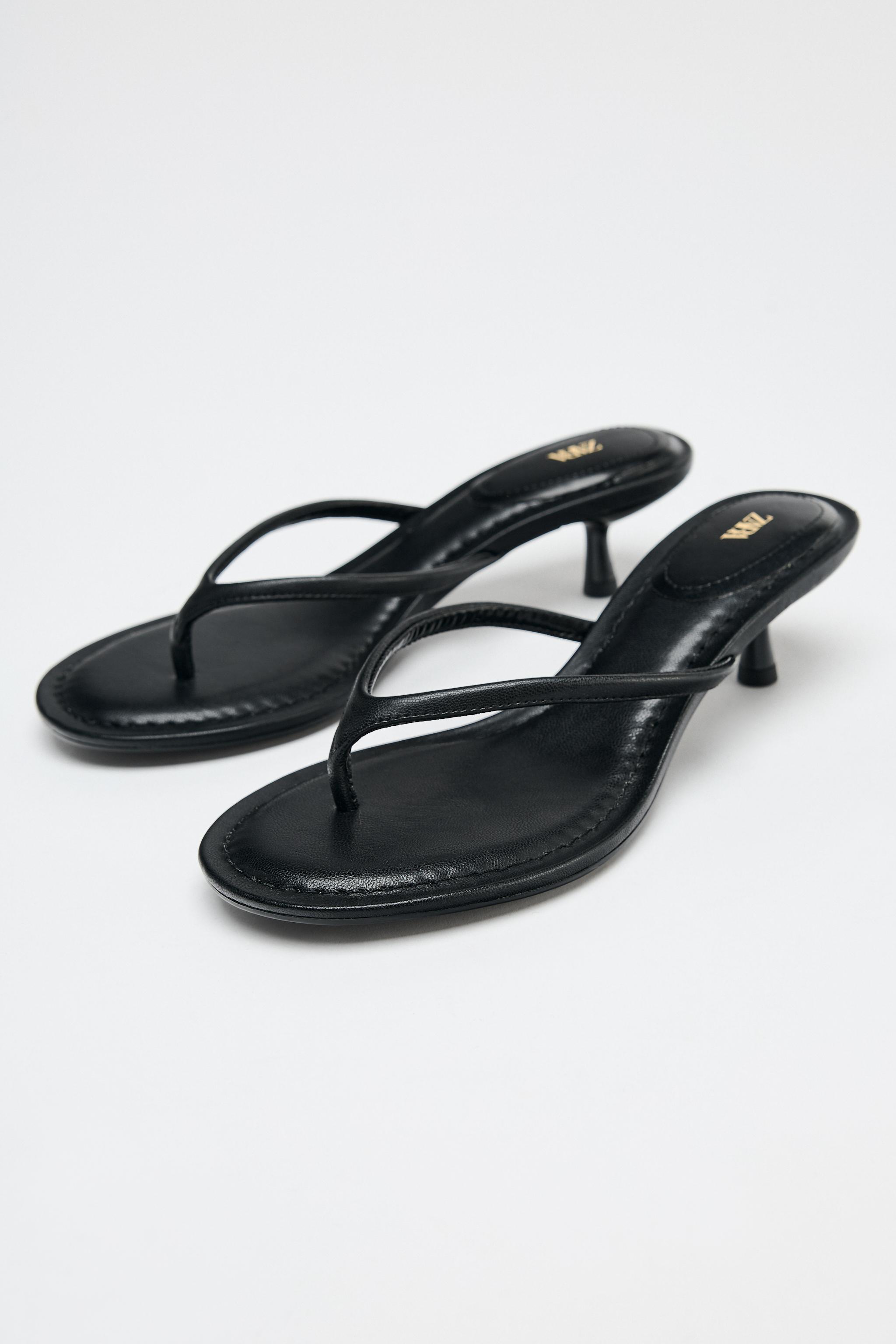 【ZARA】トングサンダル ブラック | 5503/510/800 レザーサボ - ブラック | ZARA Japan / 日本