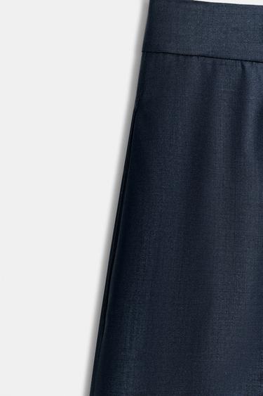 BERMUDA LONGUE EN MÉLANGE DE LAINE ZW COLLECTION - Bleu marine de Zara - Image 6