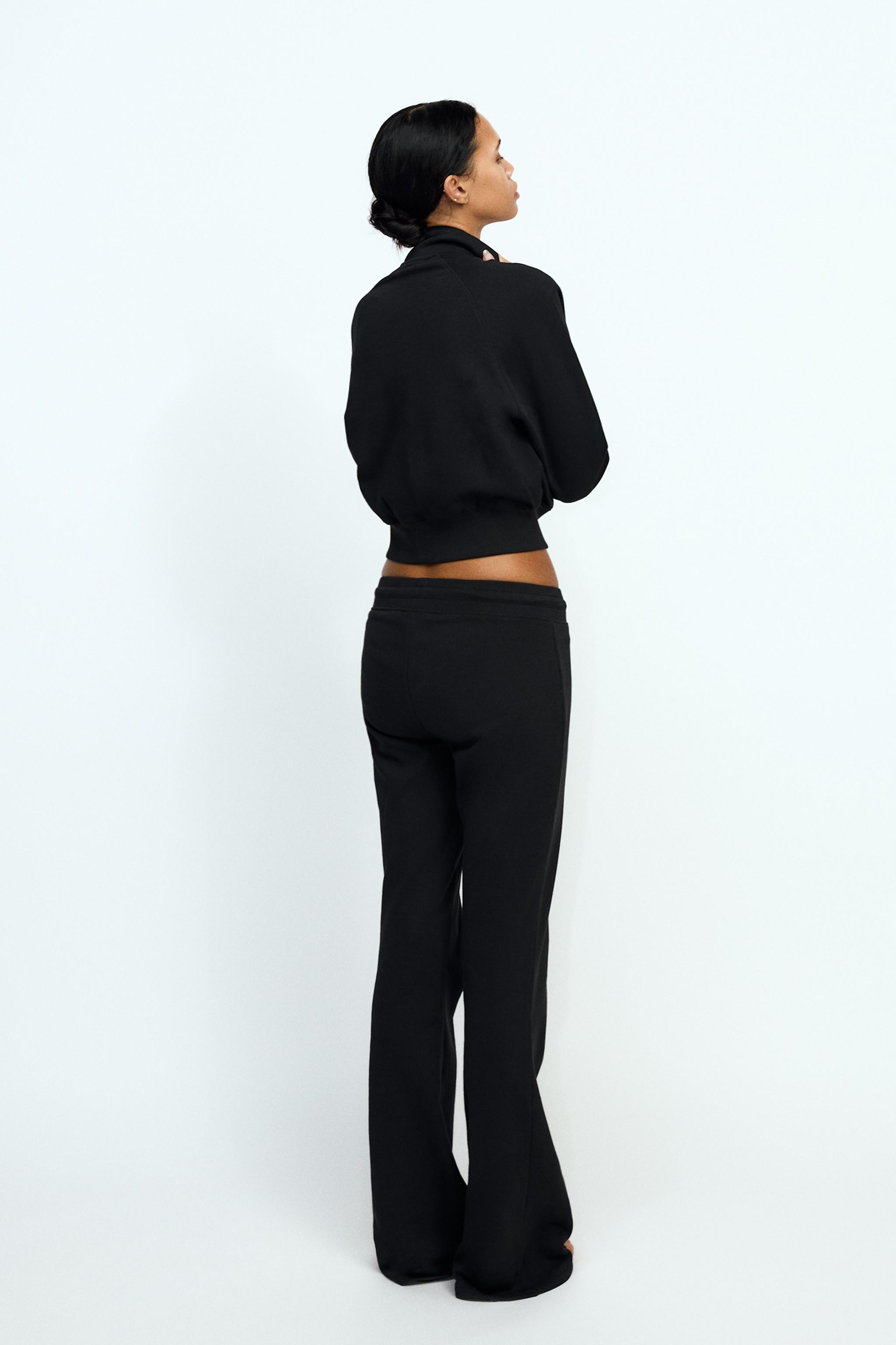 【ZARA】プラッシュジャージー フレア パンツ ブラック プラッシュジャージー フレア パンツ - ブラック | ZARA Japan