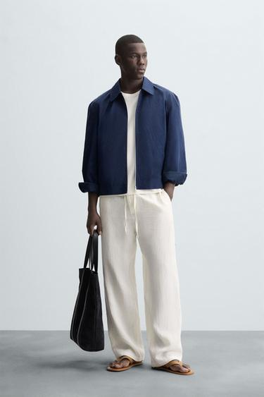 CHAMARRA BOMBER REGULAR FIT - Azul de Zara