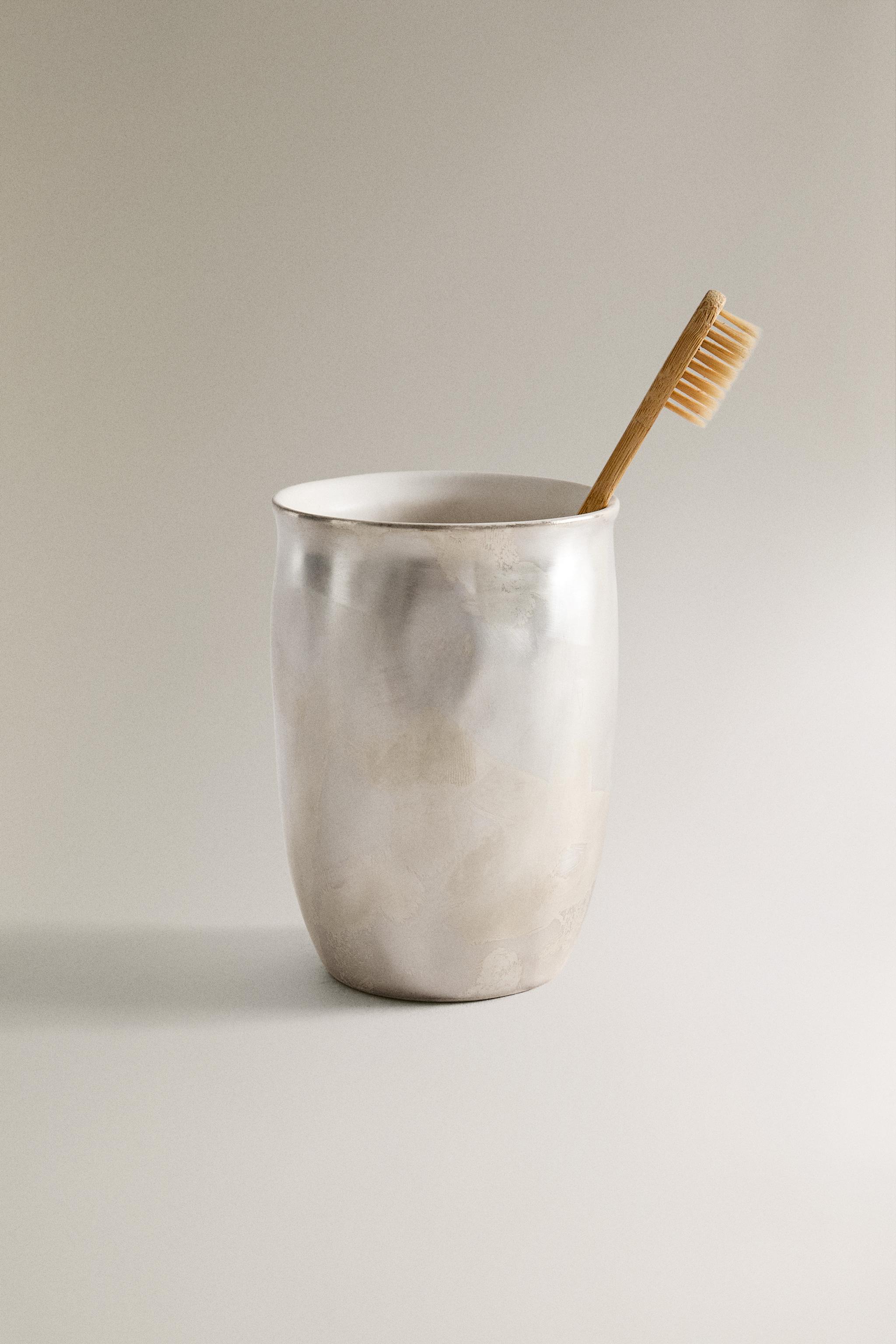GOBELET BROSSE À DENTS EN CÉRAMIQUE BRILLANTE