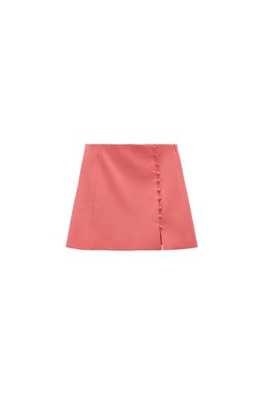 BUTTON-DOWN MINI SKIRT