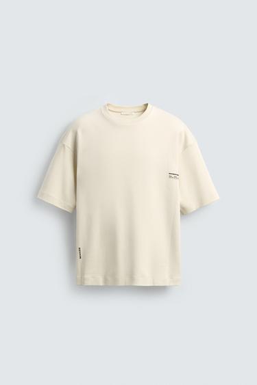 Zaras SWEATSHIRT I INTERLOCK MED FOTOTRYCK - Beige