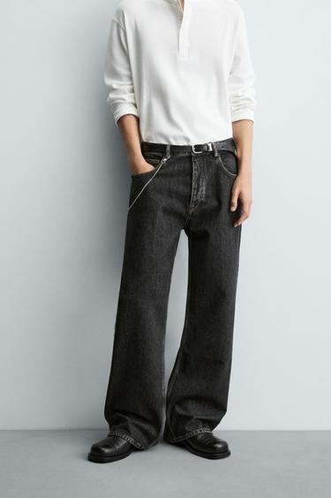 JEANS FLARE FIT - Zara-ს Charcoal
