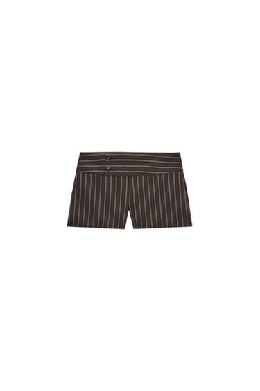 PINSTRIPE WAIST SHORTS - Dark grey by Zara